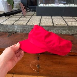 Red womens newsboy/lieutenant hat